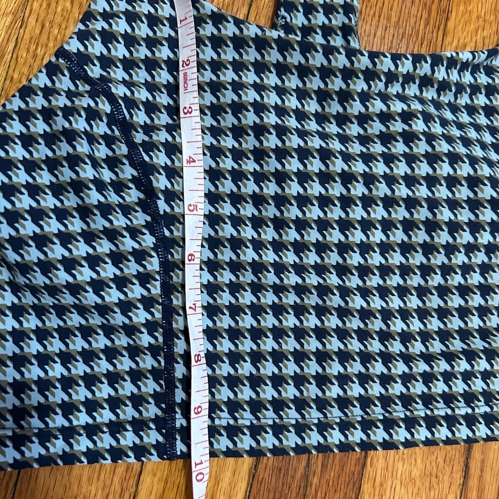THE UPSIDE Houndstooth Margot Crop Top Check Green/Blue Sport US 10 Activewear - Picture 7 of 8